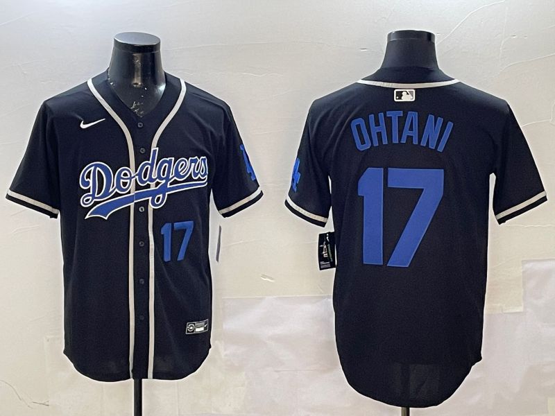 Men Los Angeles Dodgers #17 Ohtani Black Fashion Game 2025 Nike MLB Jersey style 4